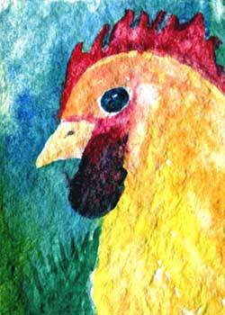 "Henrietta" by Susan Nitzke, Cottage Grove WI - Watercolor on Handmade Paper